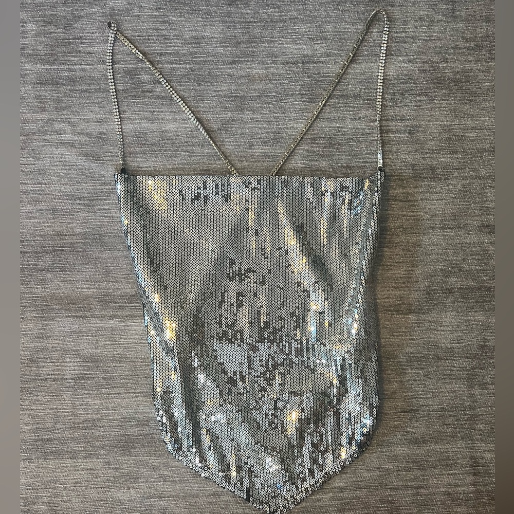 Fashion Nova sequin diamond strap top